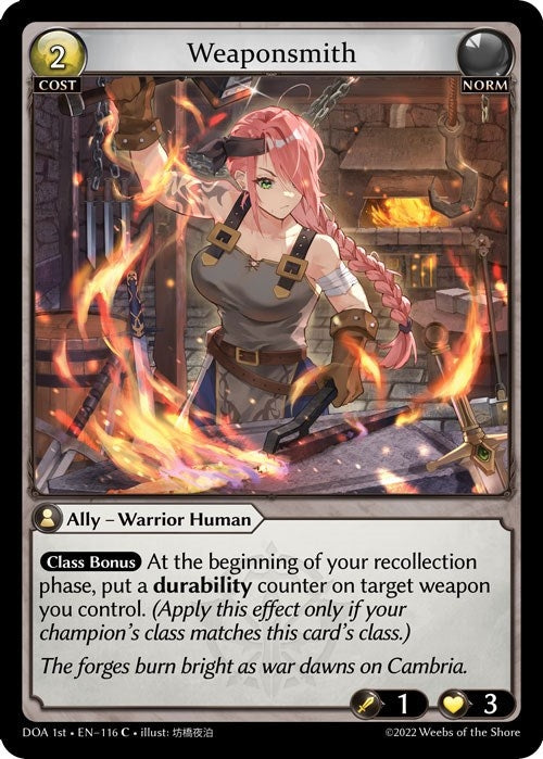 Image for Weaponsmith (116) (Dawn of Ashes 1st Edition) - Grand Archive TCG