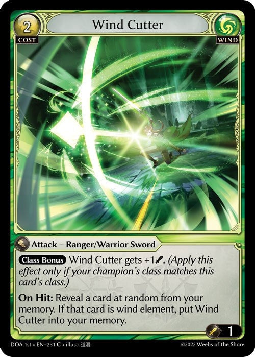 Image for Wind Cutter (231) (Dawn of Ashes 1st Edition) - Grand Archive TCG