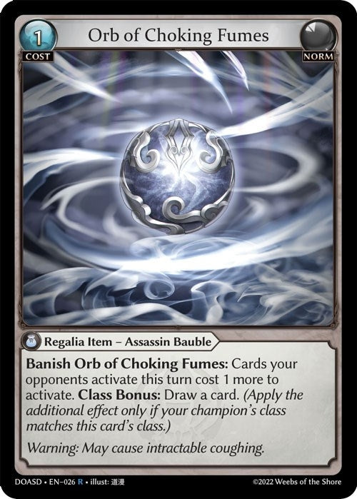 Image for Orb of Choking Fumes (026) (Dawn of Ashes Starter Decks) - Grand Archive TCG