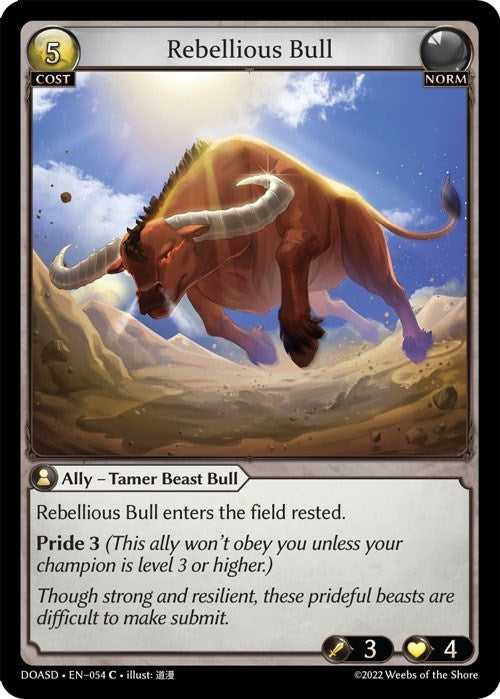 Image for Rebellious Bull (054) (Dawn of Ashes Starter Decks) - Grand Archive TCG