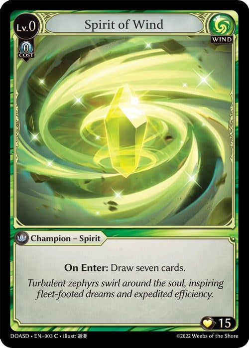 Image for Spirit of Wind (003) (Dawn of Ashes Starter Decks) - Grand Archive TCG