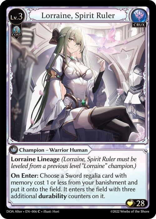 Image for Lorraine, Spirit Ruler (006) (Dawn of Ashes Alter Edition) - Grand Archive TCG