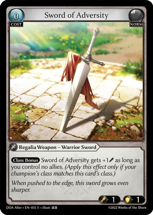 Image for Sword of Adversity (055) (Dawn of Ashes Alter Edition) - Grand Archive TCG