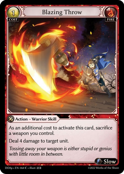 Image for Blazing Throw (064) (Dawn of Ashes Prelude) - Grand Archive TCG