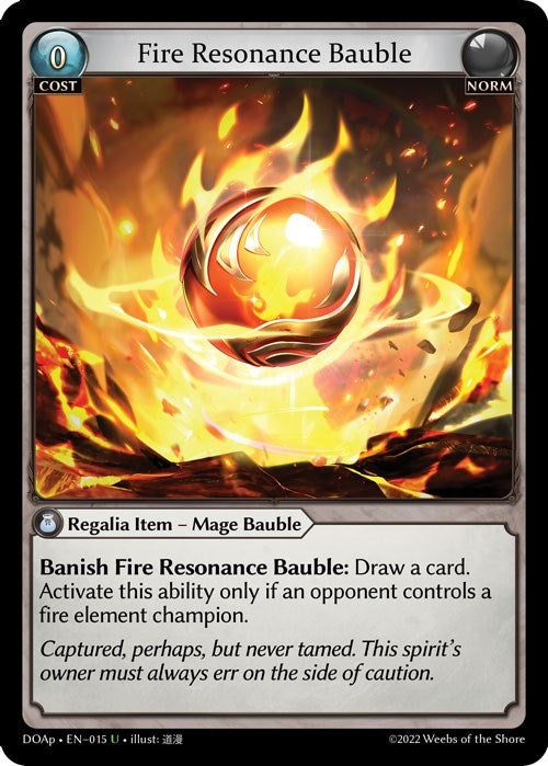 Image for Fire Resonance Bauble (015) (Dawn of Ashes Prelude) - Grand Archive TCG