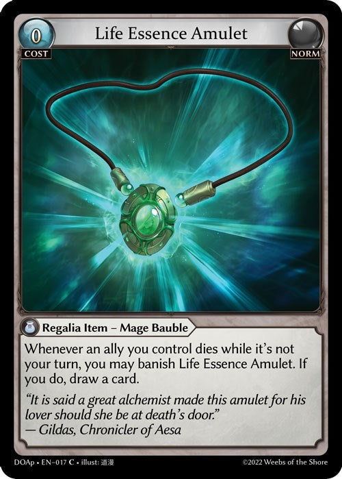 Image for Life Essence Amulet (017) (Dawn of Ashes Prelude) - Grand Archive TCG
