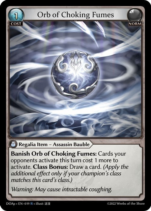 Image for Orb of Choking Fumes (019) (Dawn of Ashes Prelude) - Grand Archive TCG