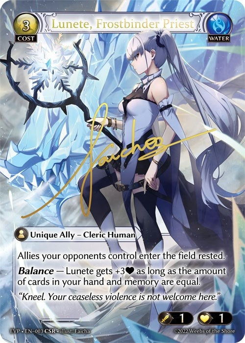 Image for Lunete, Frostbinder Priest (003) (Dawn of Ashes Event Pack) - Grand Archive TCG