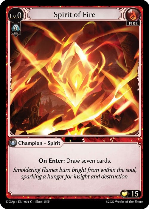 Image for Spirit of Fire (001) (Dawn of Ashes Prelude) - Grand Archive TCG