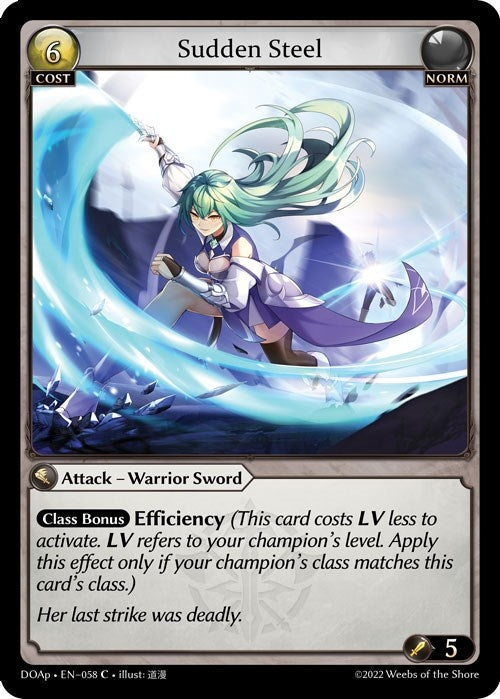 Image for Sudden Steel (058) (Dawn of Ashes Prelude) - Grand Archive TCG