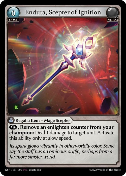 Image for Endura, Scepter of Ignition (006) (Kickstarter Promotional Cards) - Grand Archive TCG