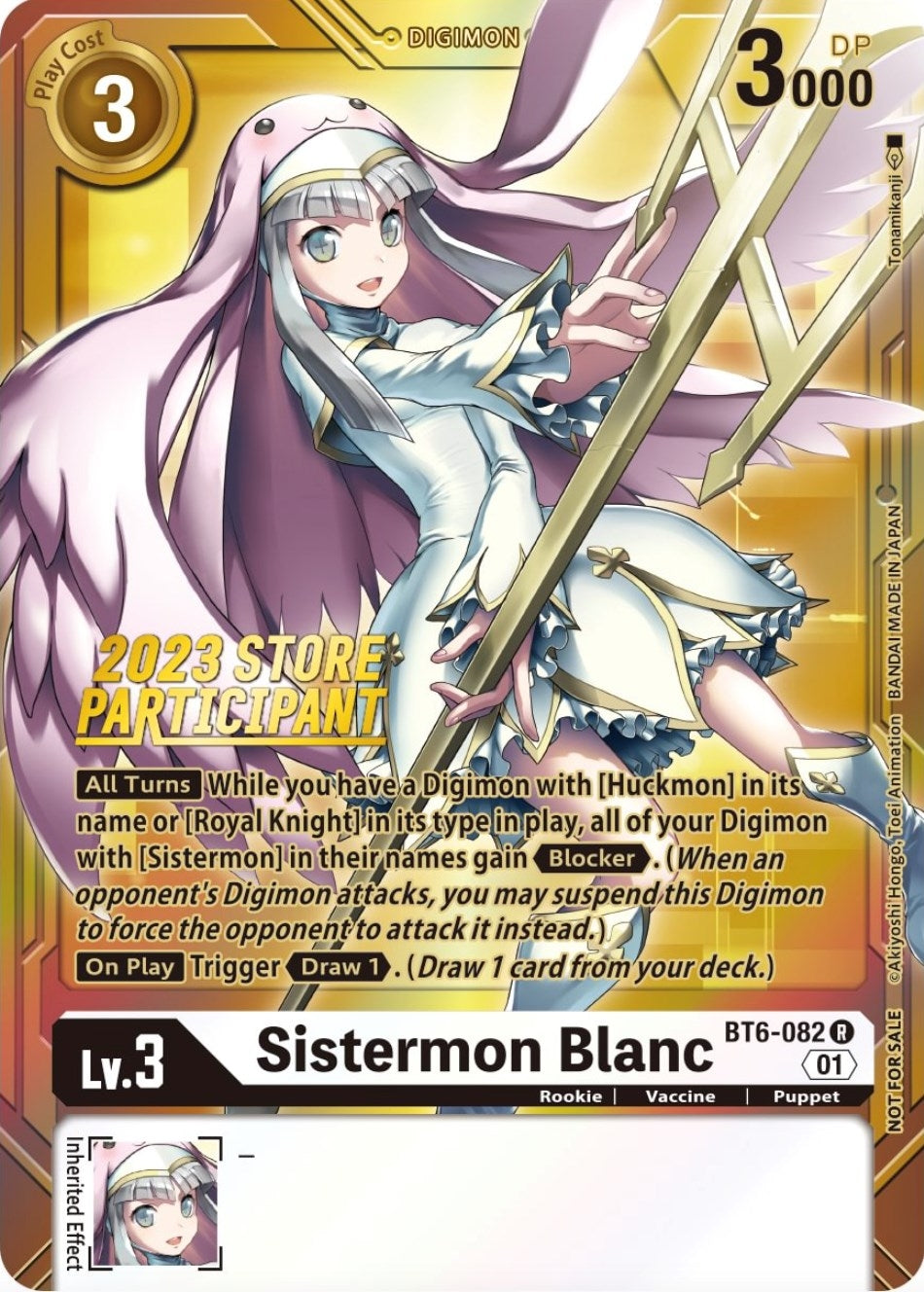 Sistermon Blanc (2023 Store Participant) (6082) [BT06] - Digimon Card Game Single