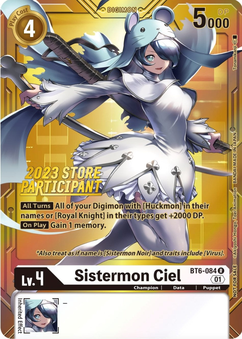 Sistermon Ciel (2023 Store Participant) (6084) [BT06] - Digimon Card Game Single