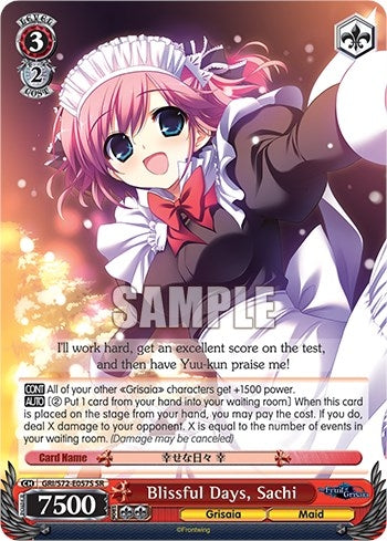Blissful Days Sachi (SR) (72057) [GRI/S72] - Weiss Schwarz Single