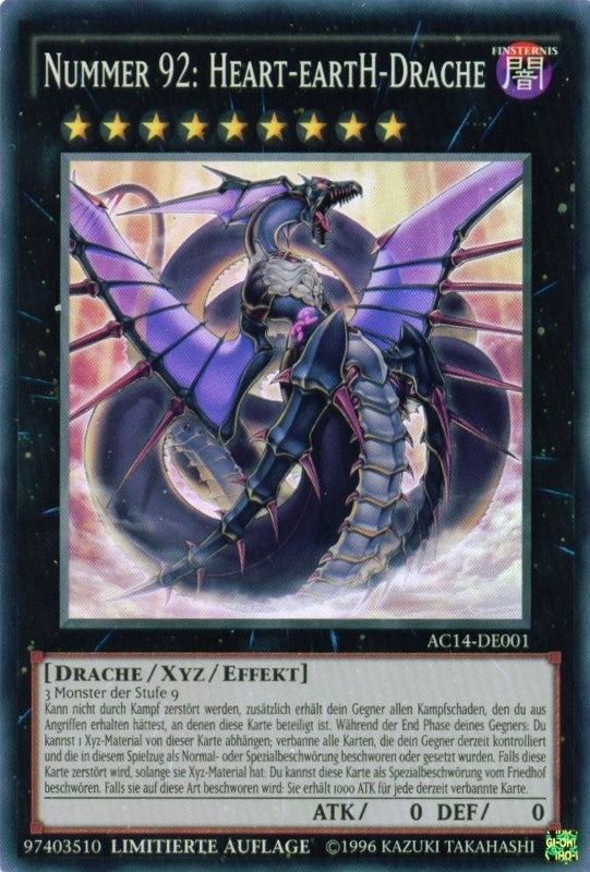 Number 92: Heart-eartH Dragon (German) - ’Nummer 92: Heart-eartH-Drache’ (14001) (AC14) - YuGiOh Single