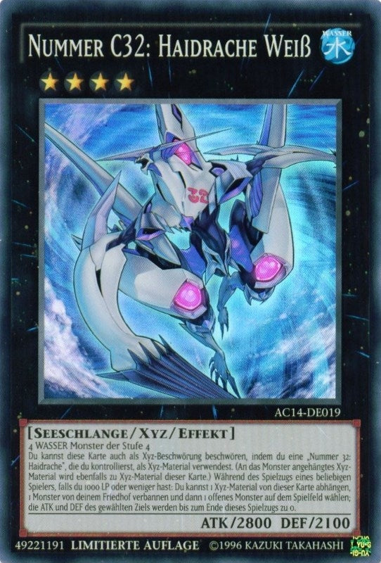 Number C32: Shark Drake Veiss (German) - ’Nummer C32: Haidrache Weiß’ (14019) (AC14) - YuGiOh Single