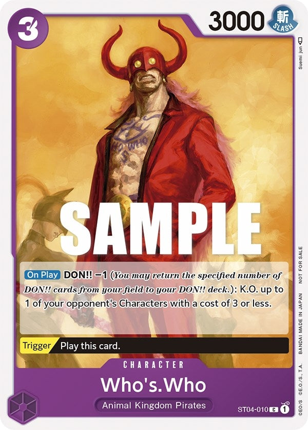 Who’s.Who (Tournament Pack Vol. 3) [Participant] (4010) (OP-PR) - One Piece Card Game Single