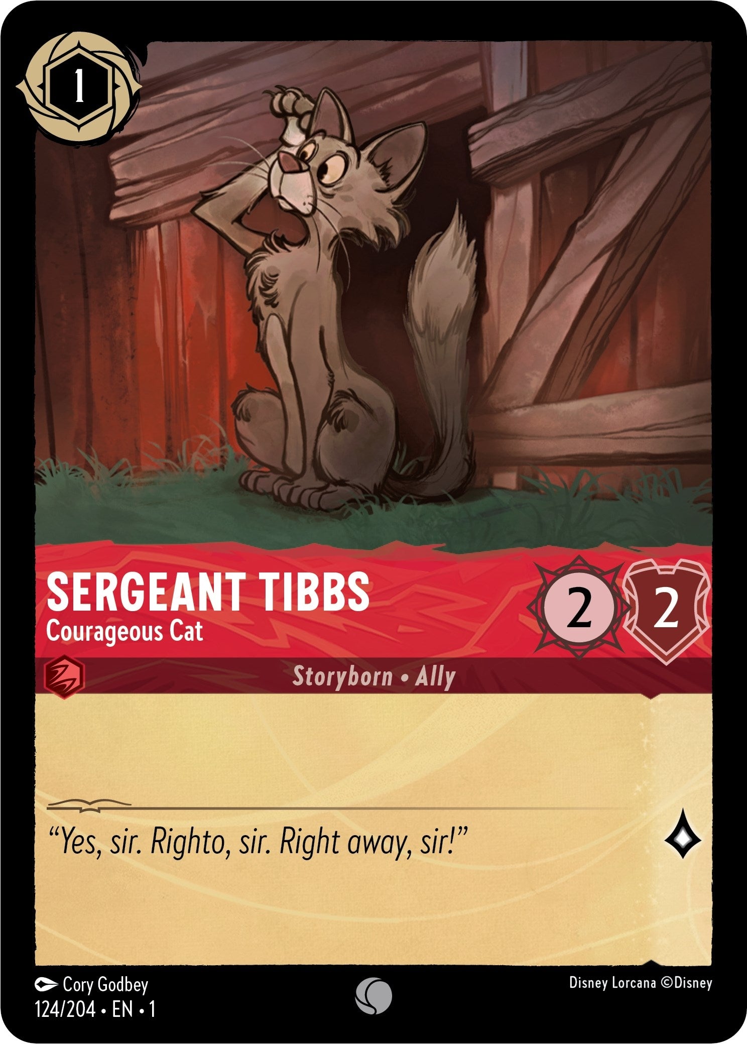Sergeant Tibbs - Courageous Cat (124) (1) - Disney Lorcana Single