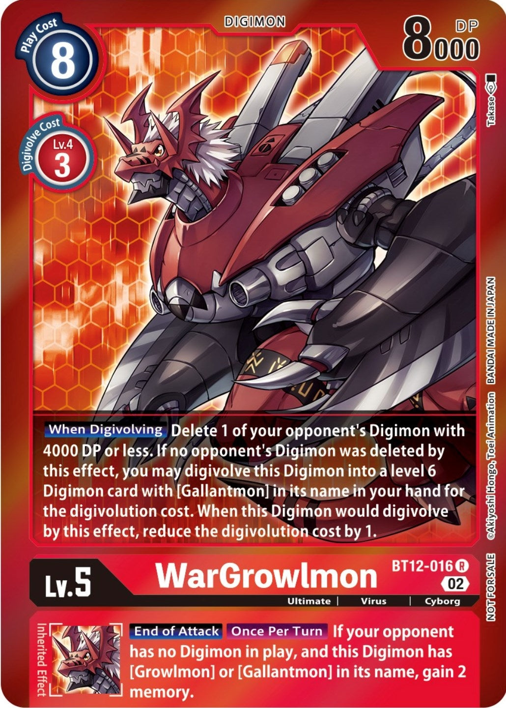 WarGrowlmon (Tamer Party -Special-) (12016) [BT12] - Digimon Card Game Single