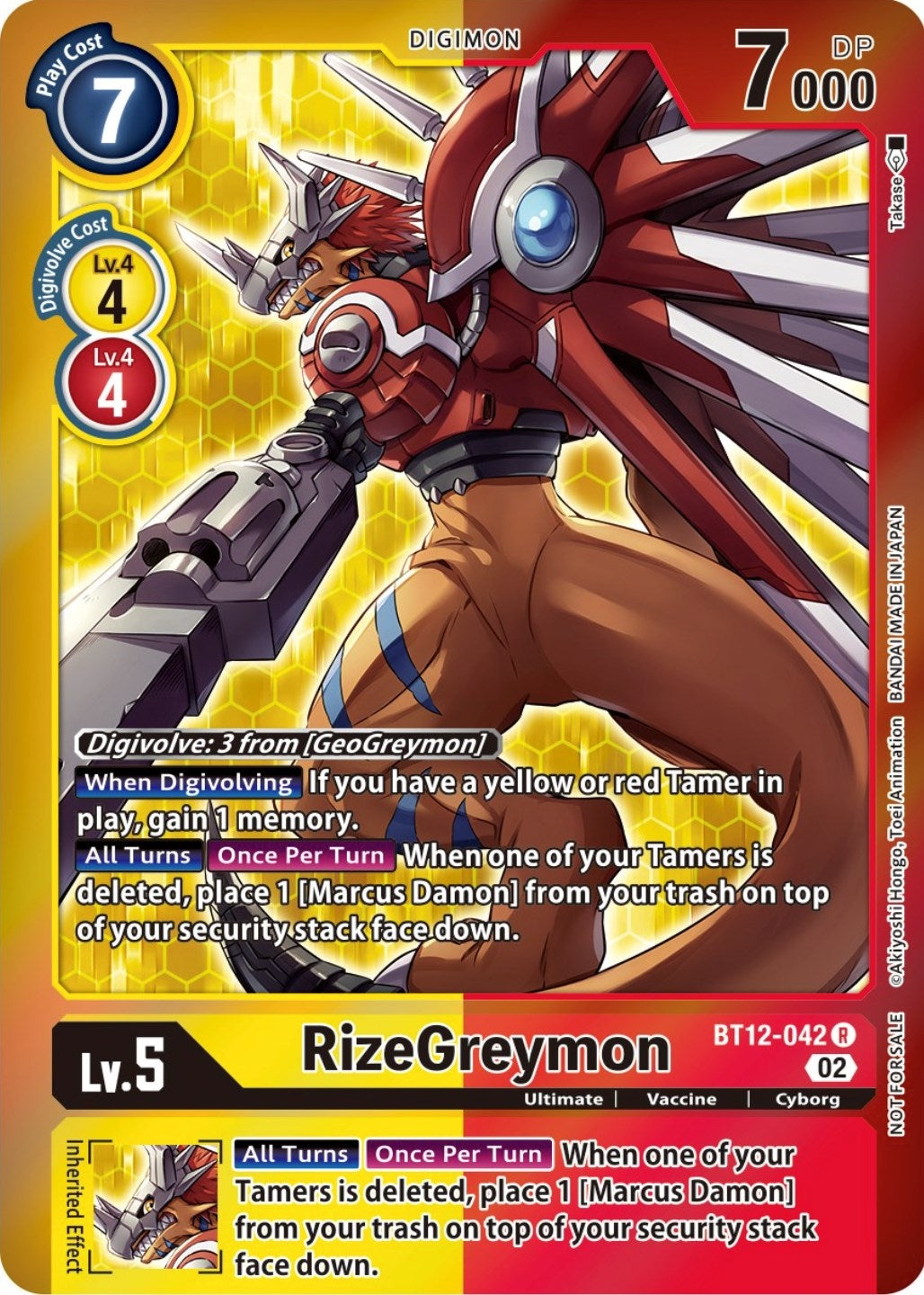 RizeGreymon (Tamer Party -Special-) (12042) [BT12] - Digimon Card Game Single