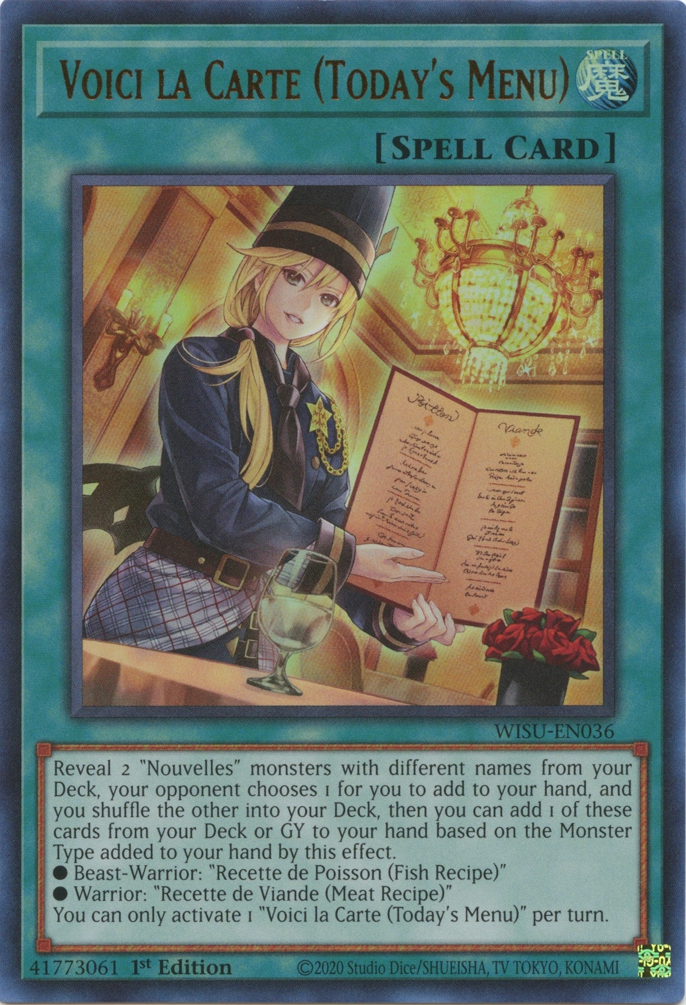 Voici la Carte (Today’s Menu) (36) (WISU) - YuGiOh Single
