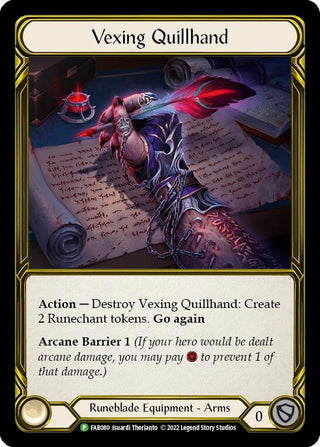 Image for Vexing Quillhand (Golden) - FAB080 (FAB080) - Flesh and Blood TCG