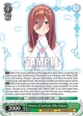 Flowers of Gratitude Miku Nakano (5) - Weiss Schwarz Single