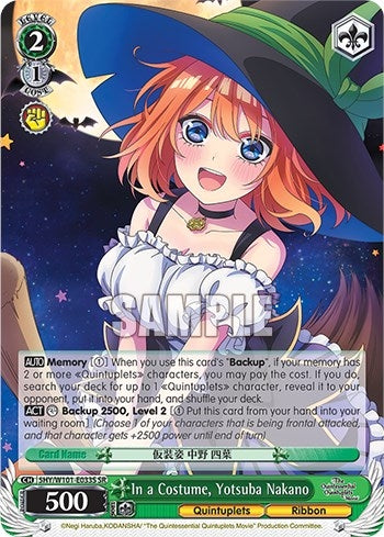 In a Costume Yotsuba Nakano (SR) (5) - Weiss Schwarz Single