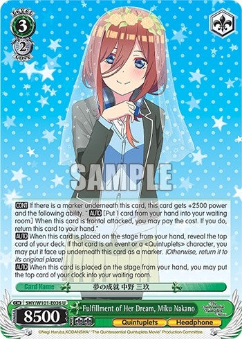 Fulfillment of Her Dream Miku Nakano (5) - Weiss Schwarz Single