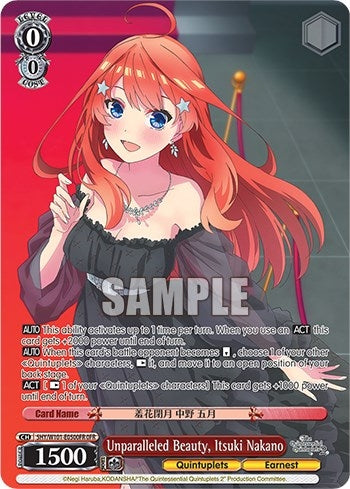 Unparalleled Beauty Itsuki Nakano (OFR) (5) - Weiss Schwarz Single