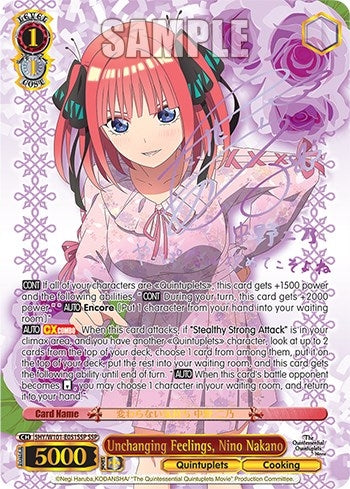 Unchanging Feelings Nino Nakano (SSP) (5) - Weiss Schwarz Single
