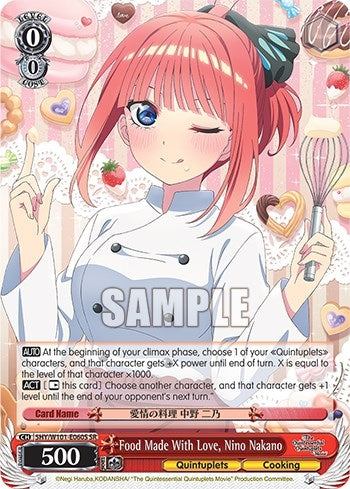Food Made With Love Nino Nakano (SR) (5) - Weiss Schwarz Single