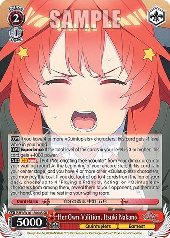 Her Own Volition Itsuki Nakano (SR) (5) - Weiss Schwarz Single