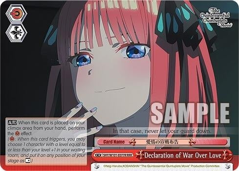 Declaration of War Over Love (RRR) (5) - Weiss Schwarz Single
