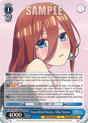 Unparalleled Beauty Miku Nakano (5) - Weiss Schwarz Single