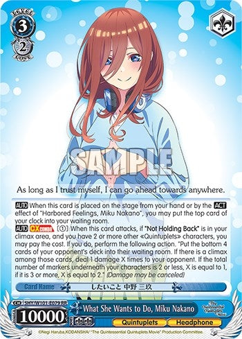 What She Wants to Do Miku Nakano (5) - Weiss Schwarz Single
