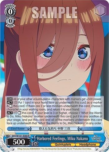 Harbored Feelings Miku Nakano (5) - Weiss Schwarz Single