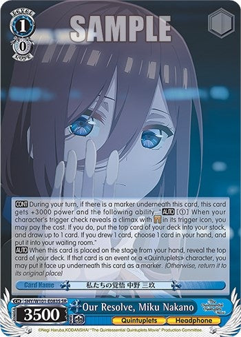 Our Resolve Miku Nakano (SR) (5) - Weiss Schwarz Single
