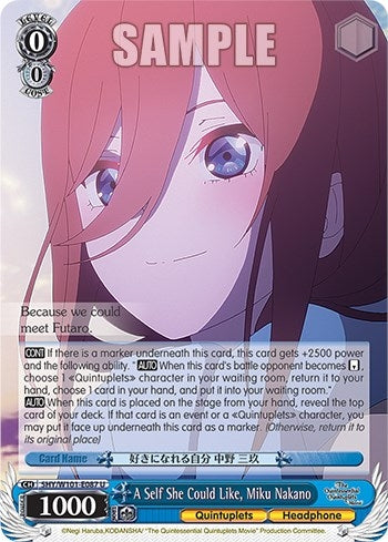A Self She Could Like Miku Nakano (5) - Weiss Schwarz Single