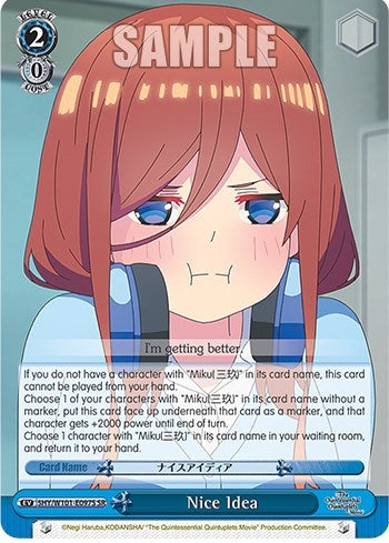 Nice Idea (SR) (5) - Weiss Schwarz Single