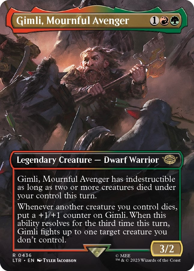 Gimli Mournful Avenger (Borderless) (436) [LTR] - MTG Single