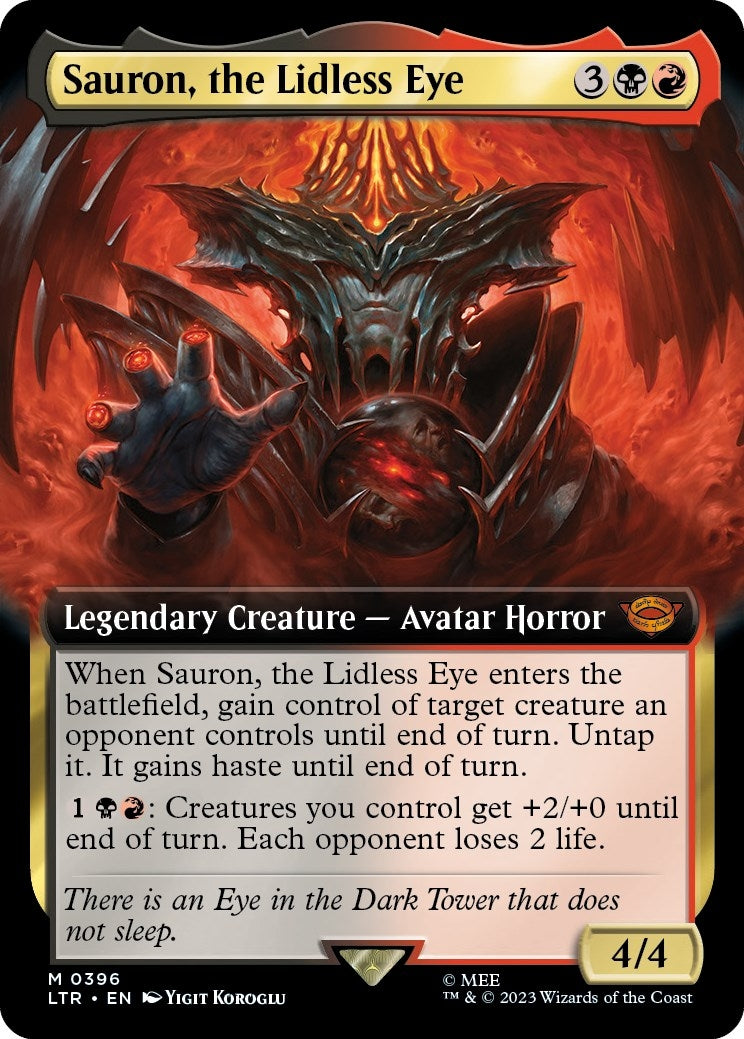 Sauron the Lidless Eye (Extended Art) (396) [LTR] - MTG Single