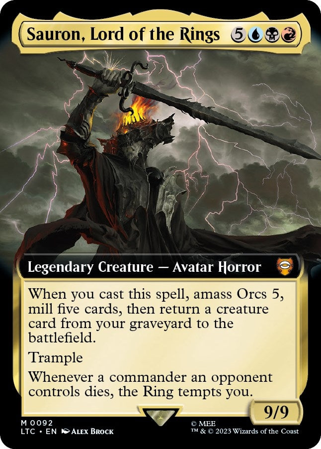 Sauron Lord of the Rings (Extended Art) (92) [LTC] - MTG Single
