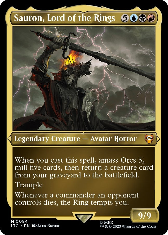 Sauron Lord of the Rings (Display Commander) - Thick Stock (84) [LTC] - MTG Single