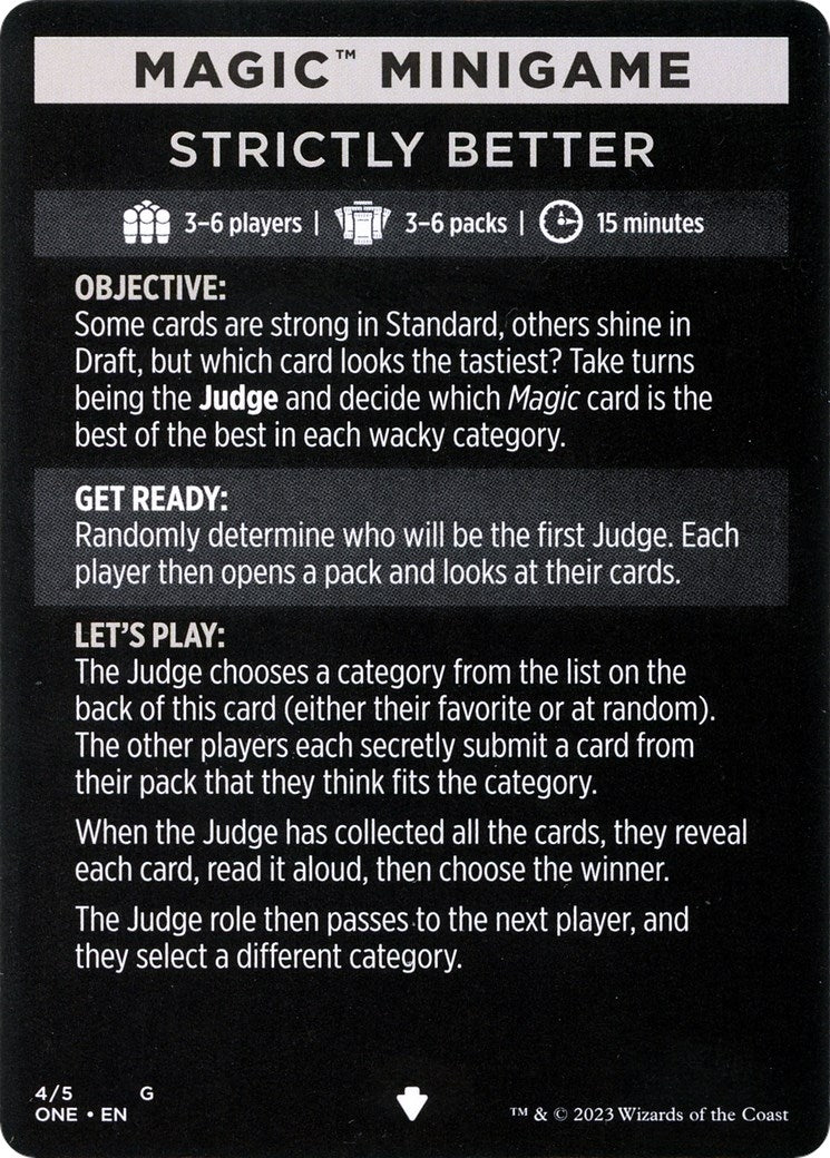 Magic Minigame: Strictly Better (4) [ONE] - MTG Single
