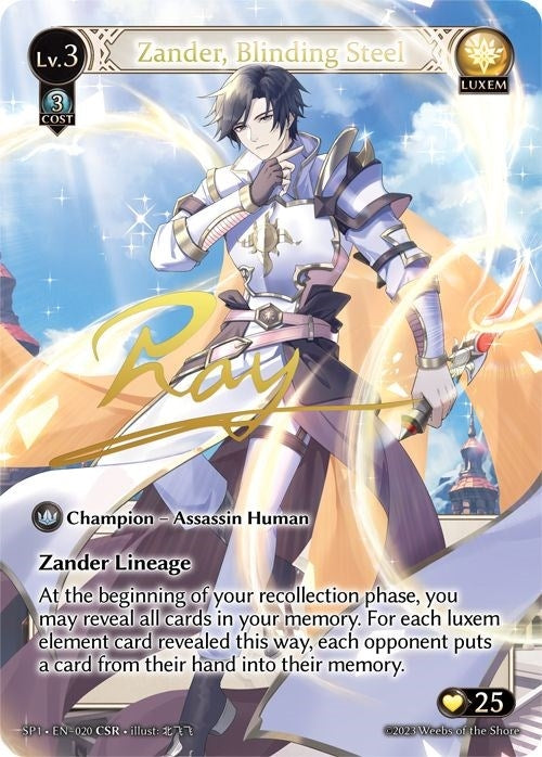 Image for Zander, Blinding Steel (CSR) (020) (Supporter Pack 1) - Grand Archive TCG