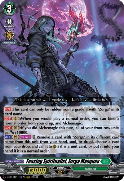 Teasing Spiritualist Zorga Masques (10013) [D-BT10] - Cardfight Vanguard Single