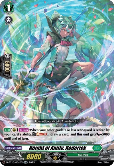 Knight of Amity Roderick (10034) [D-BT10] - Cardfight Vanguard Single