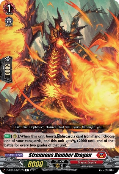 Strenuous Bomber Dragon (10061) [D-BT10] - Cardfight Vanguard Single