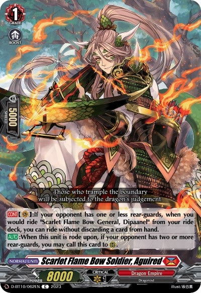 Scarlet Flame Bow Soldier Aguired (10062) [D-BT10] - Cardfight Vanguard Single